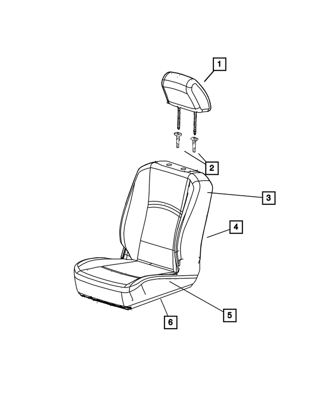 5MV88LX9AE - : Front Seat Cushion Cover, Right for Mopar Image