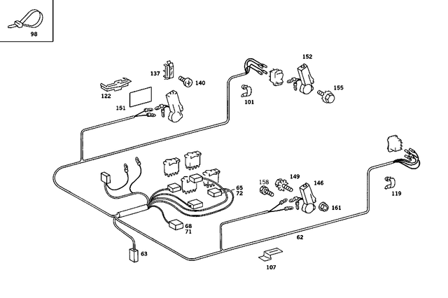 1268210714 - Electrical Equipment and Instruments: Holder for Mercedes-Benz: 280SE, 380SE, 380SEC, 380SEL, 400E, 500E Image image