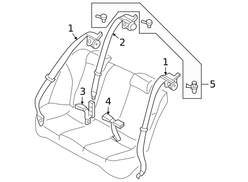 Rear Seat Belts for 2008 Kia Optima #0