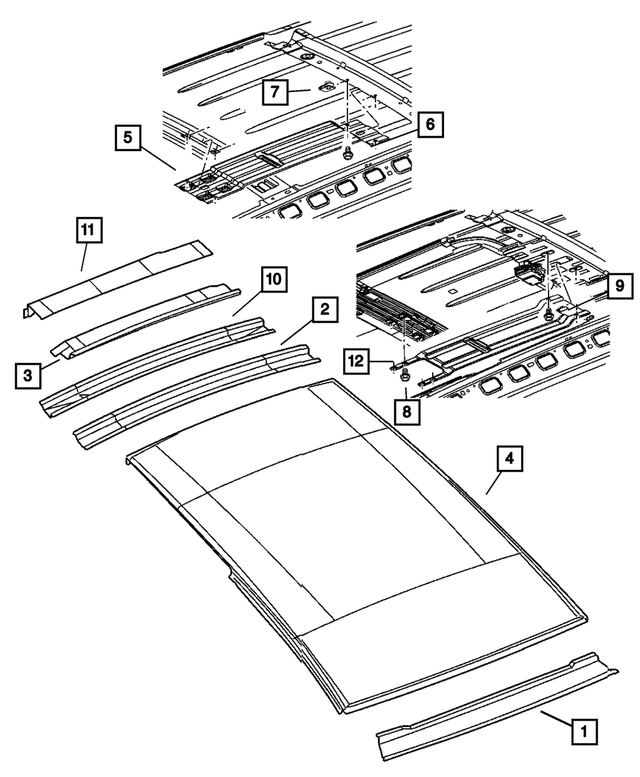 55362494AD - Body Sheet Metal Except Doors: Roof Front Header for Mopar Image