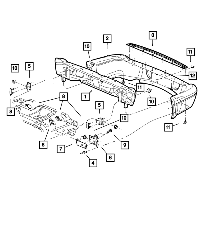 1SJ02ZSPAA - Frames and Bumpers: Rear Fascia for Mopar Image