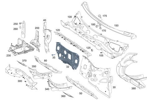 Fire Wall and Connection Parts for 2022 Mercedes-Benz A220 #0