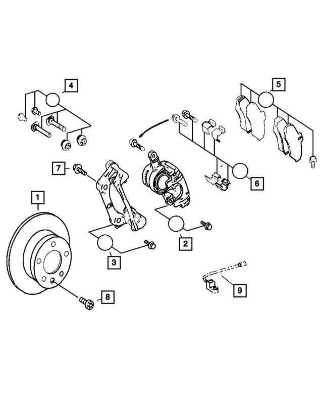 68030190AA - Brakes: Disc Brake Pin Kit for Dodge: Sprinter 2500, Sprinter 3500 Image