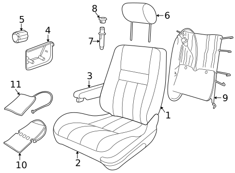 Front Seat Components for 1999 Land Rover Range Rover #0