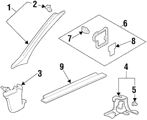 Interior Trim - Pillars for 1994 Honda Accord #1