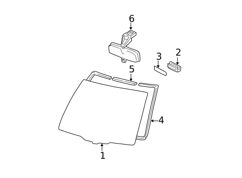 Glass - Windshield for 2003 Toyota RAV4 #0