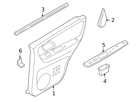 Interior Trim - Rear Door for 2007 Mercury Mariner #0