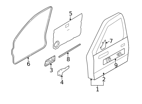 Door & Components for 2003 Nissan Frontier #0