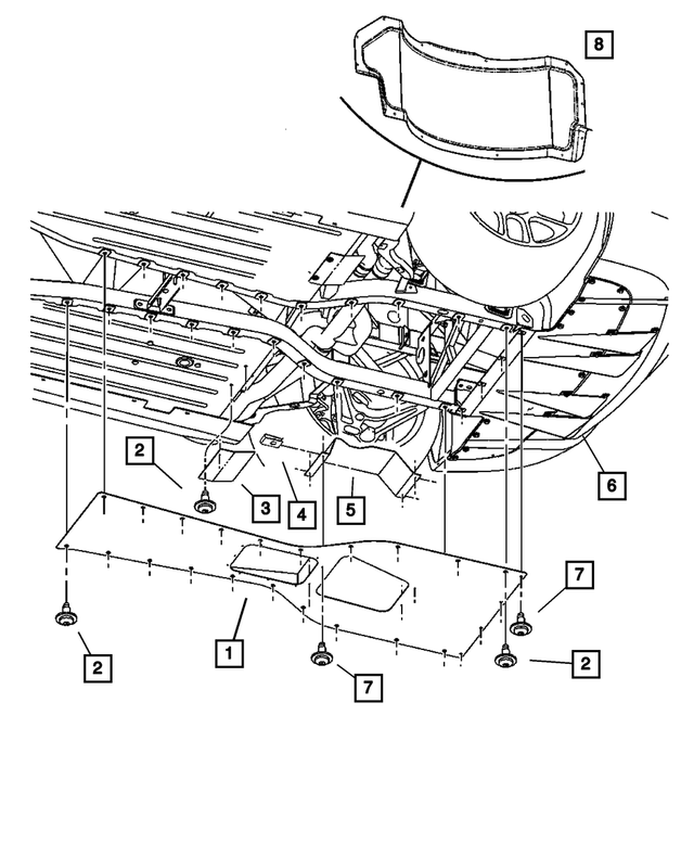 5290078AF - Body Sheet Metal Except Doors: Rear Belly Pan for Mopar Image