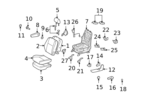 Front Seat Components for 2007 Toyota FJ Cruiser #1