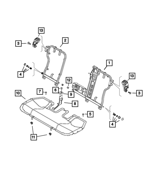 Rear Seats - Second Row - Adjusters, Recliners, Shields and Risers for 2016 Jeep Renegade #1