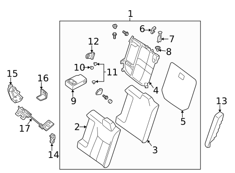 Rear Seat Components for 2013 Nissan Sentra #0