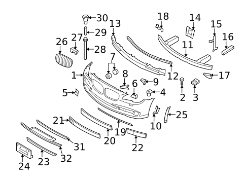 Bumper & Components - Front for 2014 BMW 740Li xDrive #1