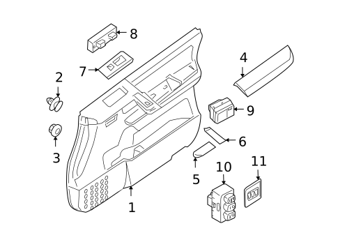 Interior Trim - Front Door for 2004 INFINITI QX56 #0