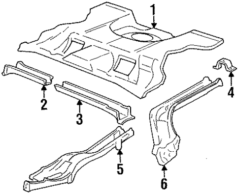 Rear Floor & Rails for 1995 Cadillac Seville #0