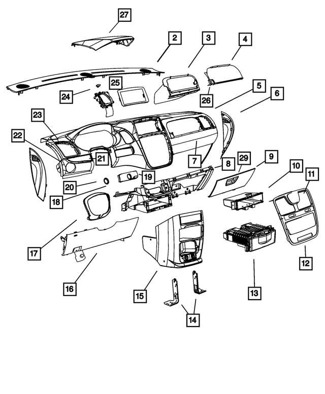 ZS65BD1AB - Interior Trim: Instrument Panel End Cap, Left for Mopar Image image