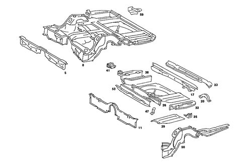 Rear End Floor for 1987 Mercedes-Benz 560SL #0