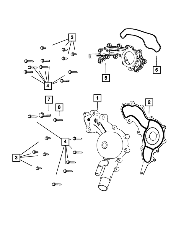 5184498AH - Cooling: Water Pump for Mopar Image