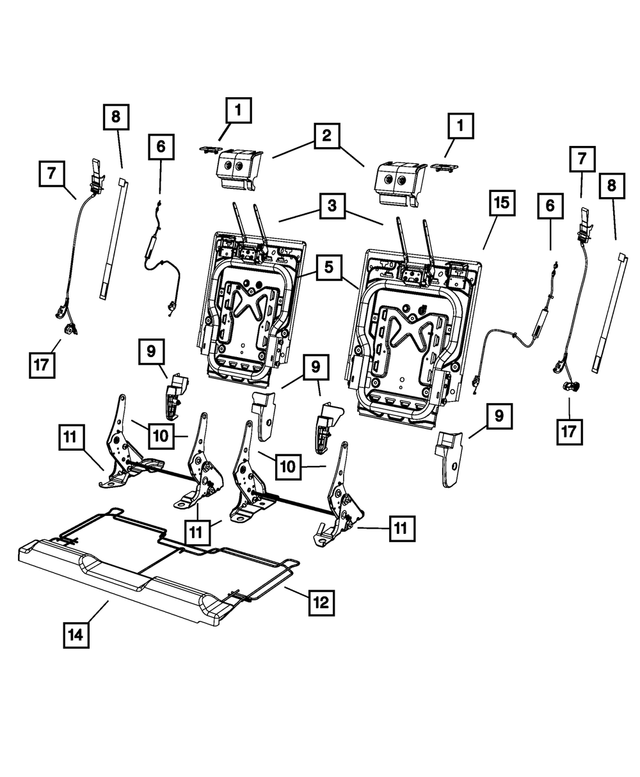 1MZ231K7AA - : Recliner Cable, Right for Mopar Image