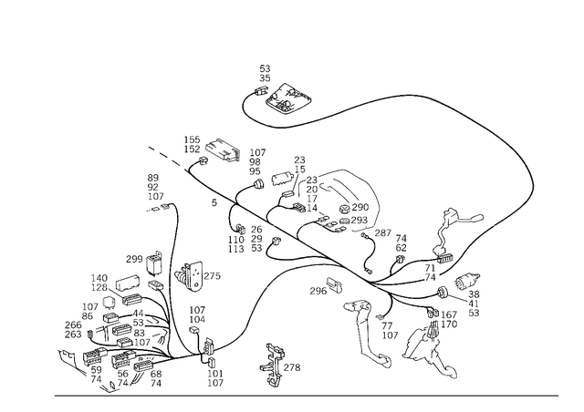 2025407833 - Electrical Equipment and Instruments: Electrical Wiring Harness for Mercedes-Benz: C220, C230, C280, C43 AMG Image image