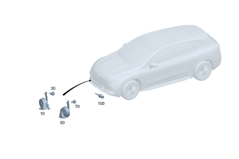 Horn and Outside Temperature Display for 2023 Mercedes-Benz EQS 580 SUV #0
