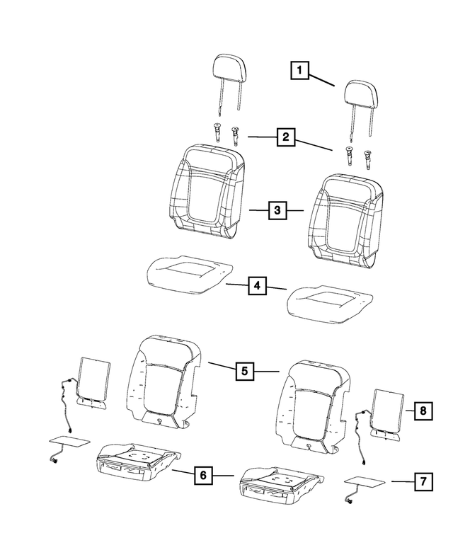 « 6QL48DW1AA –  : Dossier De Siège Avant Couvercle, Côté Droit pour Mopar Image »