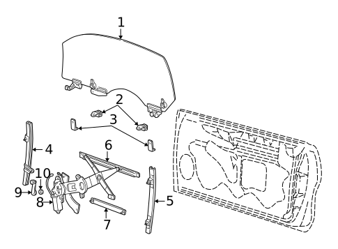 Glass - Door for 2003 Ford Mustang #0
