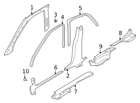 Interior Trim - Pillars for 1998 Subaru Impreza #0