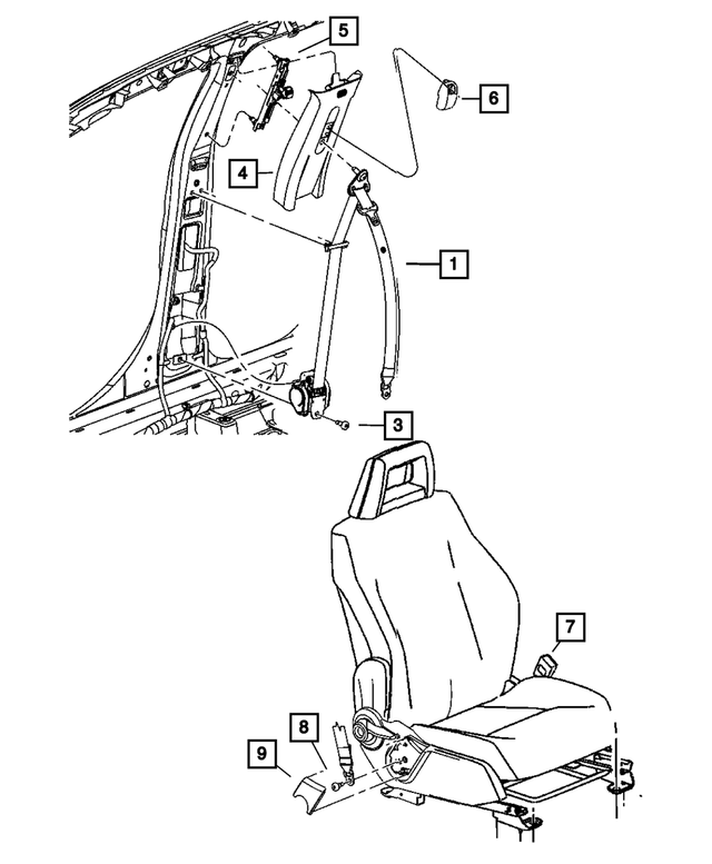 1BR891DVAA - Interior Trim: Front Outer Seat Belt, Left for Mopar Image