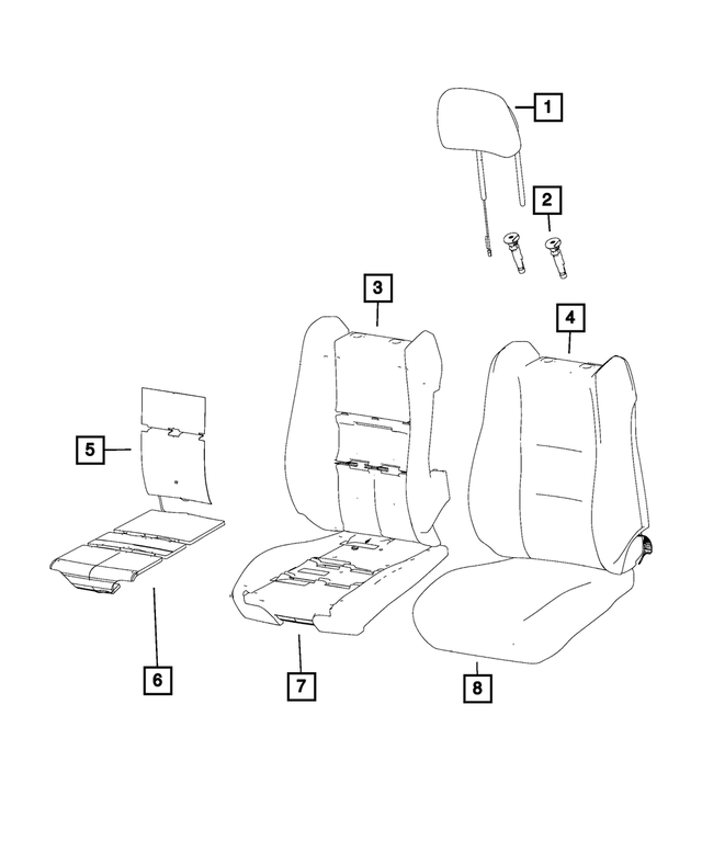 6LR08PS4AA - Interior Trim: Active Head Restraints Headrest for Mopar Image