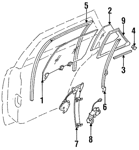 Glass - Rear Door for 1987 Nissan Maxima #0