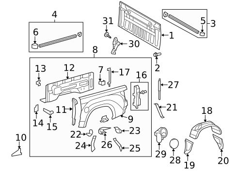 Front & Side Panels for 2012 Toyota Tundra #3
