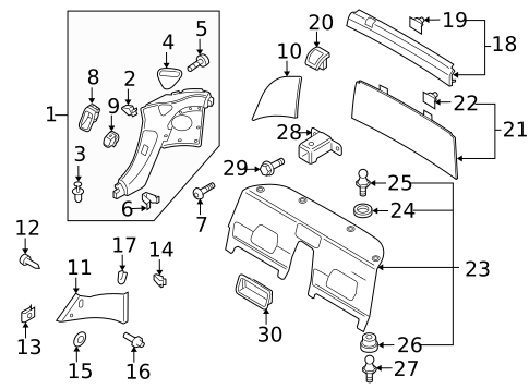 Interior Trim - Quarter Panels for 2008 Audi R8 #0