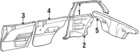 Interior Trim for 1990 Mitsubishi Mirage #1