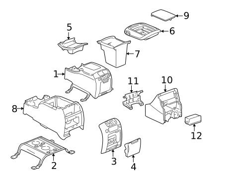 Center Console for 2002 Chevrolet Avalanche 2500 #0