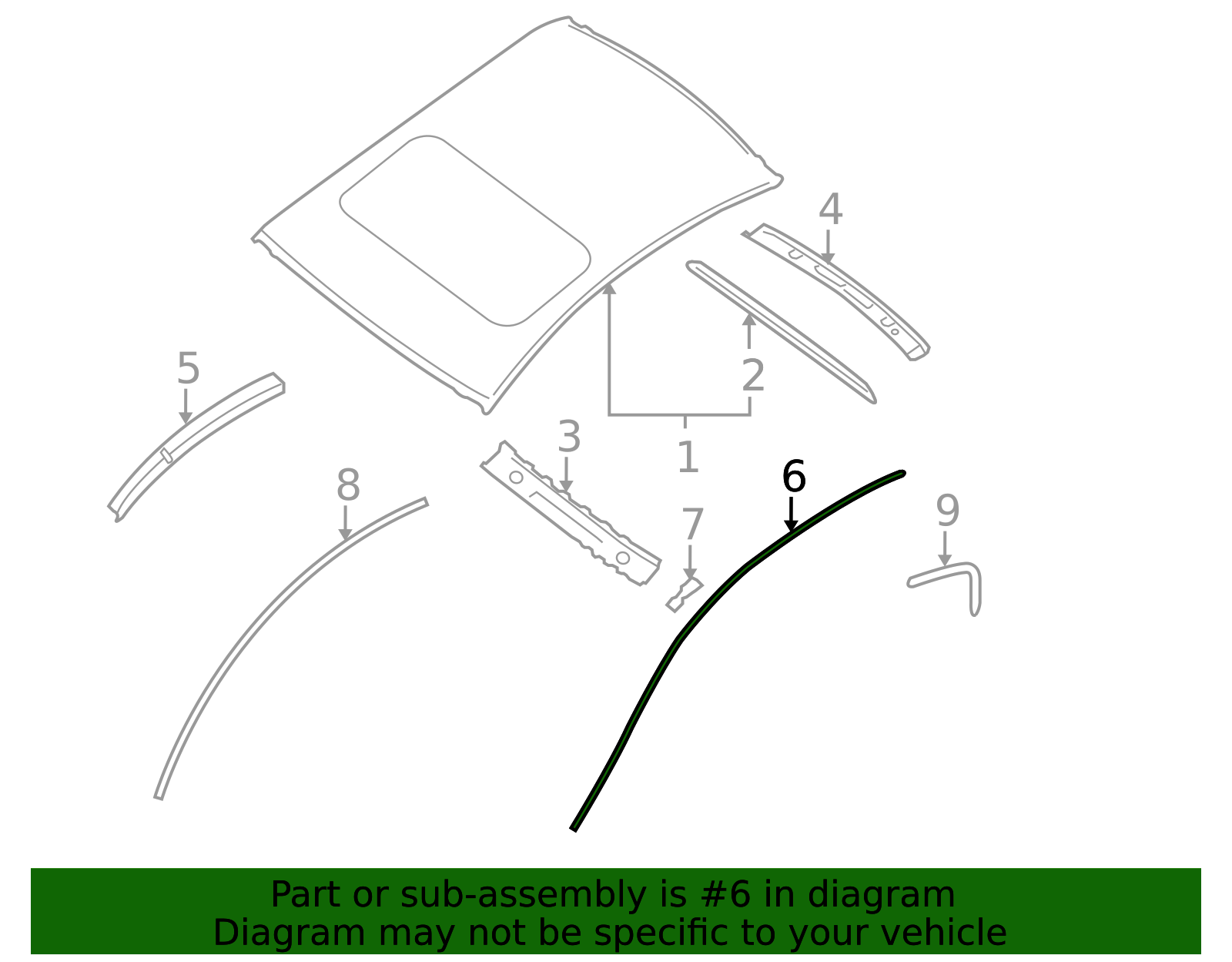 thumbnail image 2 of MWMotoring Black Roof Top Trim Molding Set 2PC For 2019-2023 Nissan Altima - Self-Adhesive 2 of 6