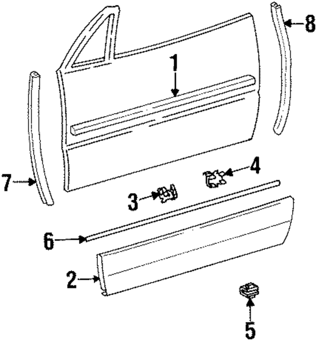 1296900180 - Body: Belt Molding for Mercedes-Benz Image