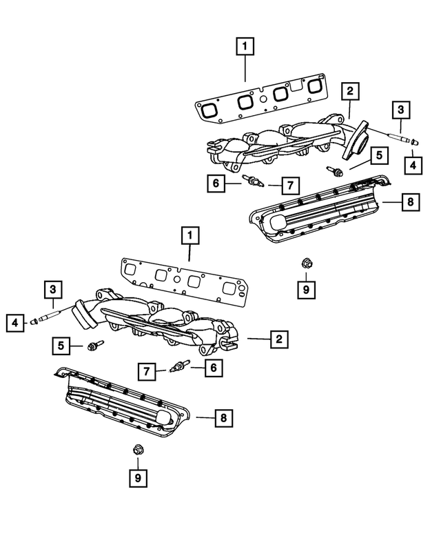53013856AC - 5.7LGas; Engine: Exhaust Manifold Shield, Right Side for Mopar Image