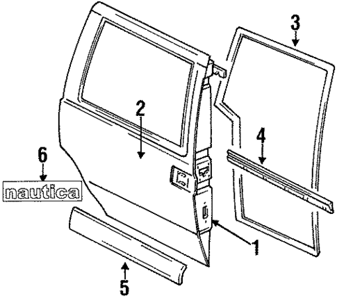 Exterior Trim - Side Door for 1994 Mercury Villager #0
