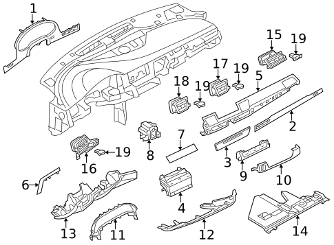 Instrument Panel Components for 2016 Audi A8 Quattro #0