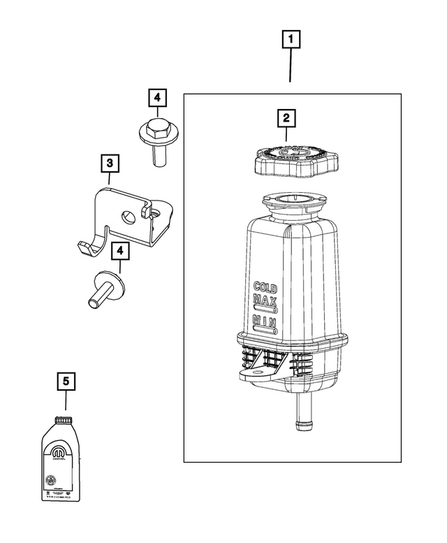 68368380AC - Steering: Power Steering Reservoir Bracket, Right Hand Drive for Mopar Image image