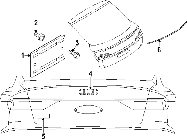 4K4853742B90A - Body: Emblem for Audi Image