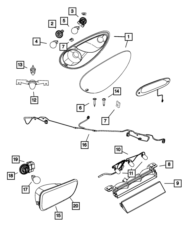 5303502AD - : Rear Fog Lamp, Right for Mopar Image
