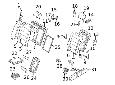 Rear Seat Components for 2012 Volkswagen Jetta #5