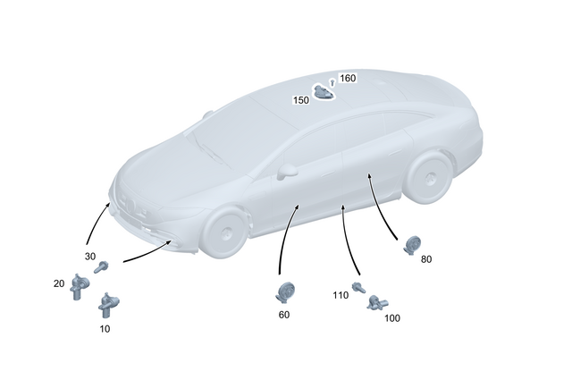 2979050301 - Electr. System: Acceleration Sensor for Mercedes-Benz: EQS 450, EQS 450+, EQS 580, EQS AMG Image image