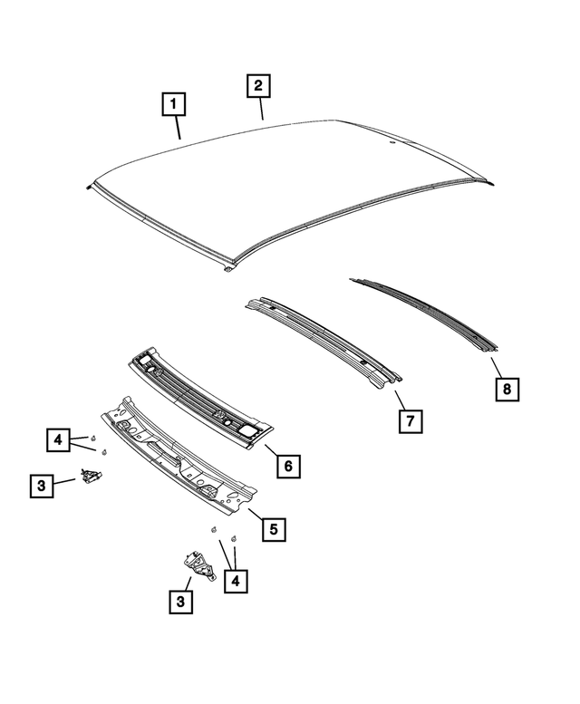 « 68158736AA – Body Sheet Metal Except Doors : Avant Du Toit Pavillon pour Mopar Image »