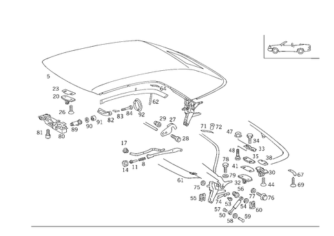 Folding Top Frame Assembly for 1990 Mercedes-Benz 300CE #0