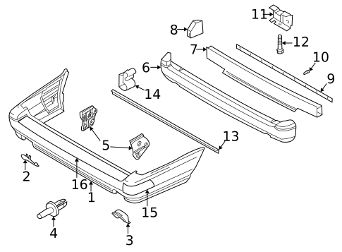 Bumper & Components - Rear for 1999 Volvo V70 #0