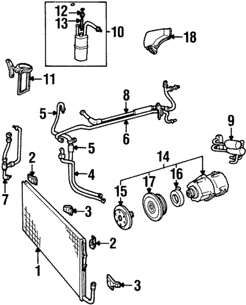 Condenser, Compressor & Lines for 1997 Lincoln Continental #0