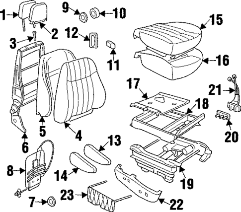 Front Seat Components for 1997 Oldsmobile Silhouette #0